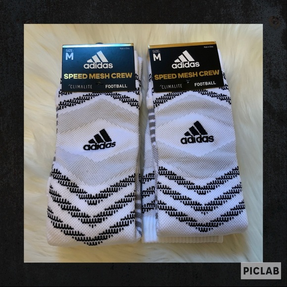 Adidas Speed Mesh Crew Football Socks x2 NWT Med